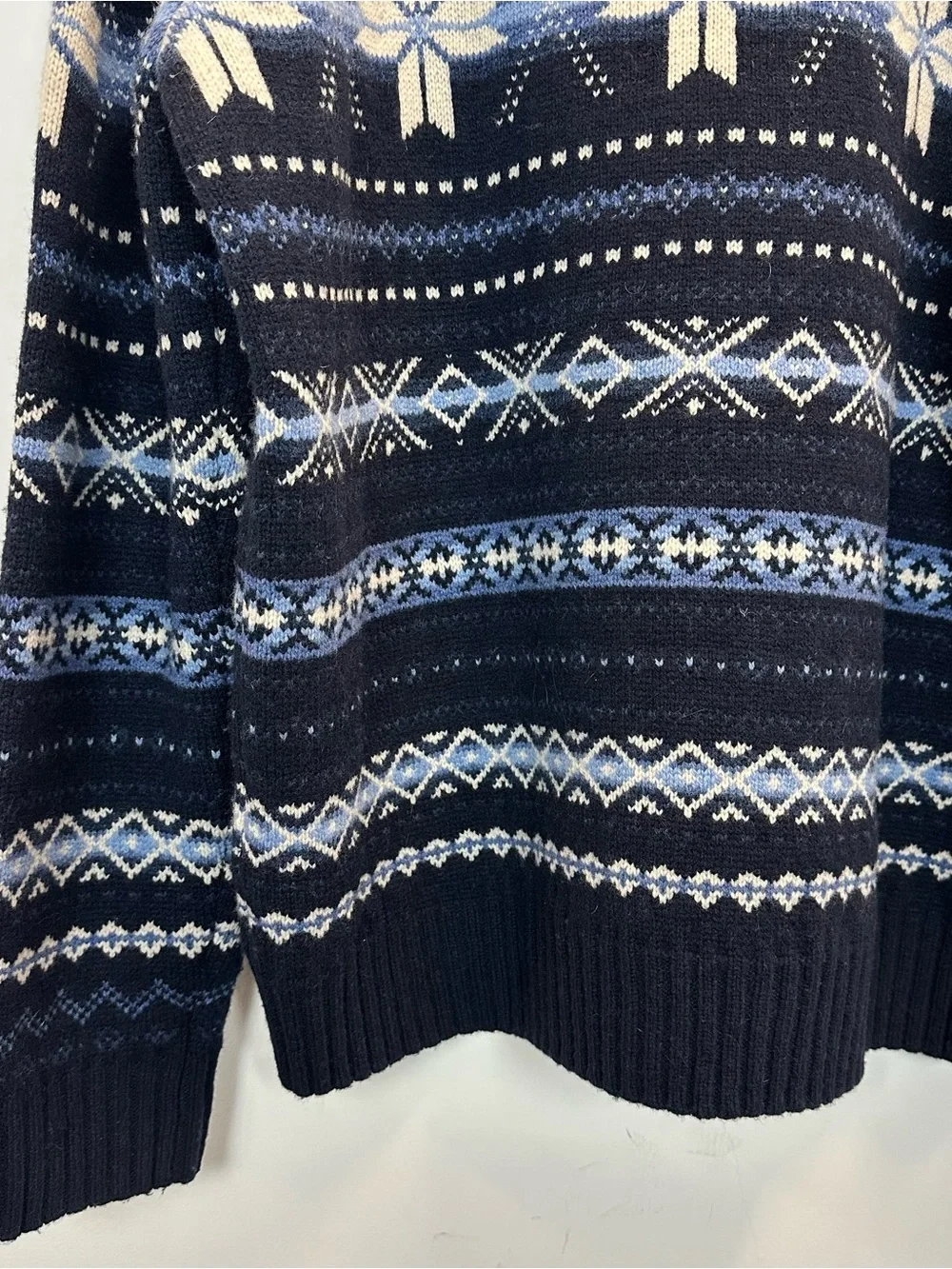 Polo by Ralph Lauren Snowflake Wool Shawl Jumper Sweater XL